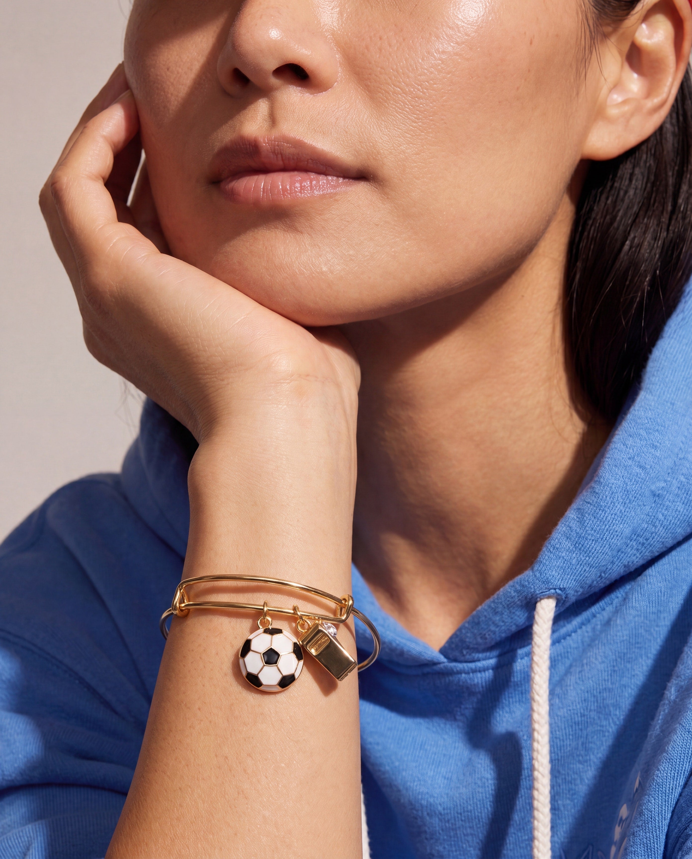 Soccer & Whistle Charm Bangle