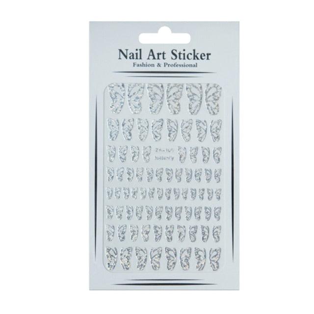 All 3D Laser Holographic Nail Stickers for nails Manicure Nail Art decals stickers Decor Foil Tips Nail Sticker Decals Metallic Curve Decorations Decal Self-Adhesive 3D Wave Design Decoration for Women Girls Tape Nail Art Stickers Decal Decoration