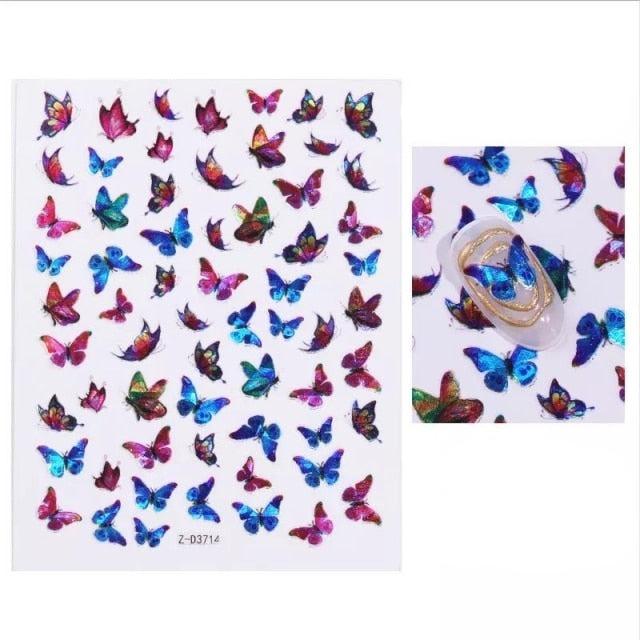 All 3D Laser Holographic Nail Stickers for nails Manicure Nail Art decals stickers Decor Foil Tips Nail Sticker Decals Metallic Curve Decorations Decal Self-Adhesive 3D Wave Design Decoration for Women Girls Tape Nail Art Stickers Decal Decoration