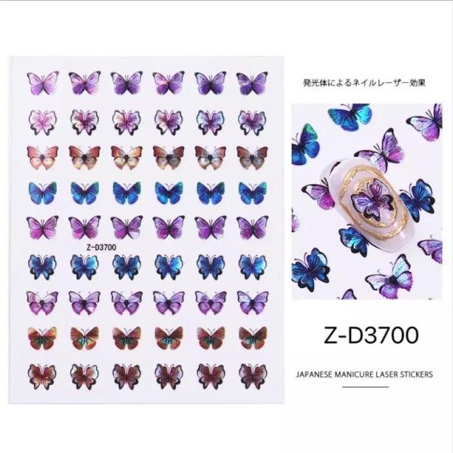 All 3D Laser Holographic Nail Stickers for nails Manicure Nail Art decals stickers Decor Foil Tips Nail Sticker Decals Metallic Curve Decorations Decal Self-Adhesive 3D Wave Design Decoration for Women Girls Tape Nail Art Stickers Decal Decoration