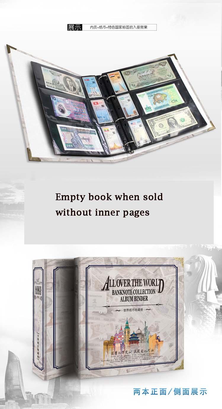 All Over The World Banknotes Collection Album Binder PCCB Paper Book Label-type Collection Loose-leaf World Countries Labels  House Decoration DIY Memorable Gifts For Loved Ones