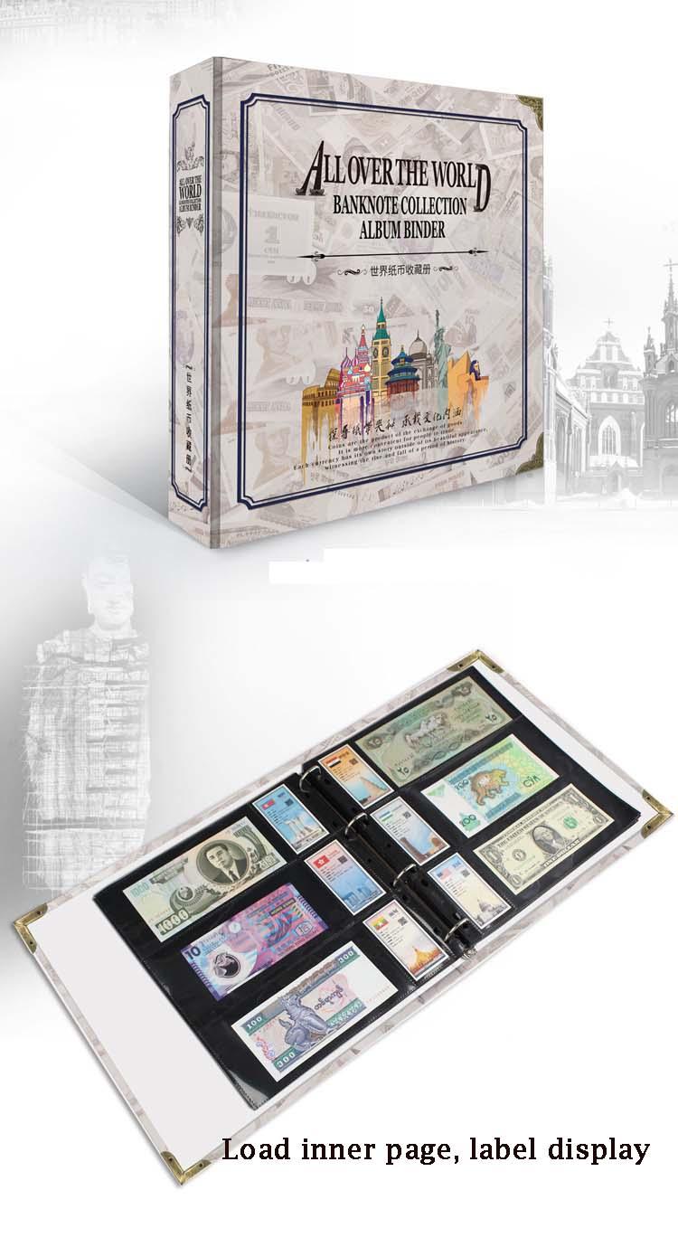 All Over The World Banknotes Collection Album Binder PCCB Paper Book Label-type Collection Loose-leaf World Countries Labels  House Decoration DIY Memorable Gifts For Loved Ones