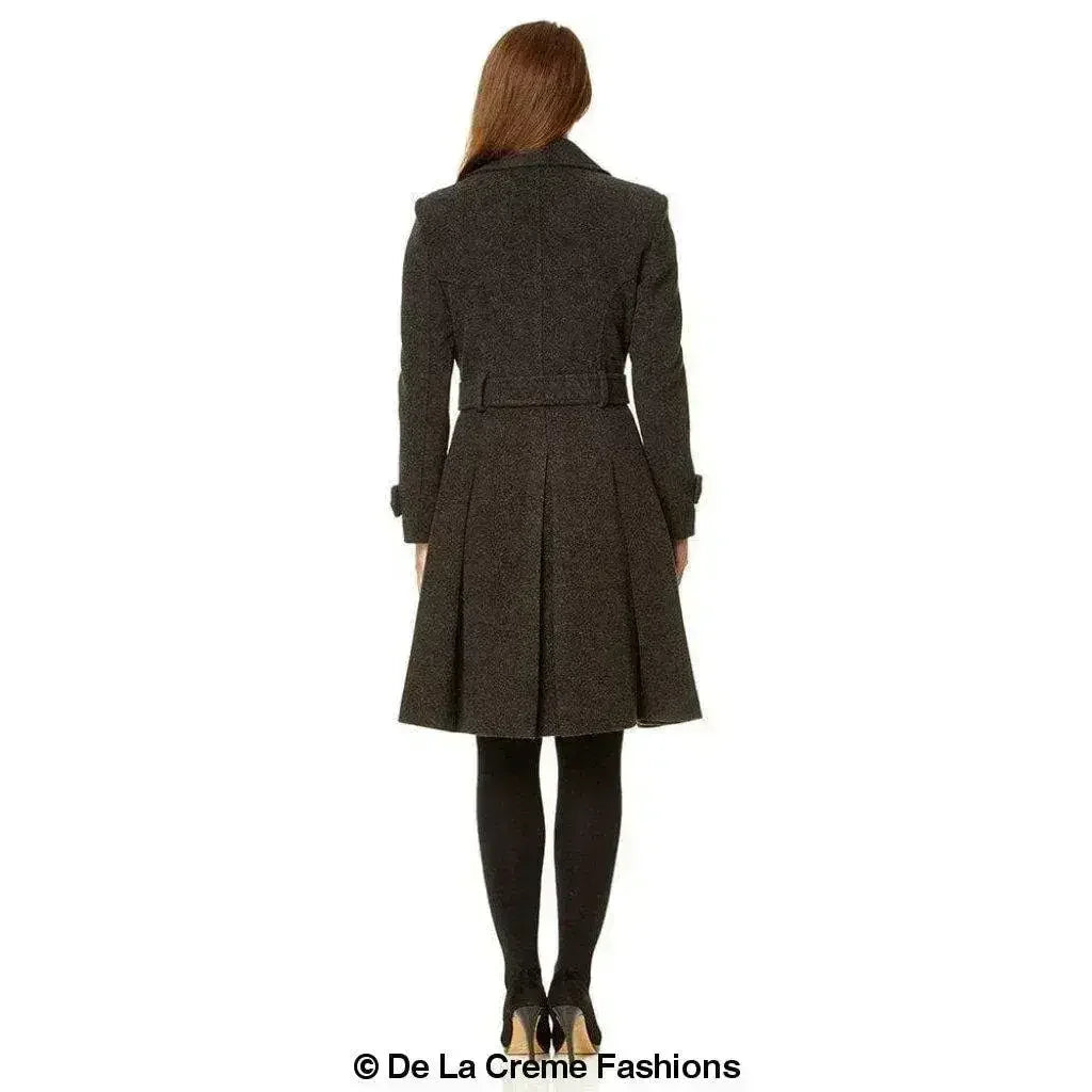 Wool Blend Double Breasted Coat (1201)