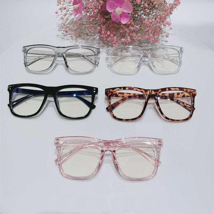 Anti Blue Light Glasses Frame Ladies Vintage Big Frame Myopia Eyeglasses Female Oversized Mirror Frames Blue Light Blocking Reading Glasses Spring Hinge Computer Readers For Women