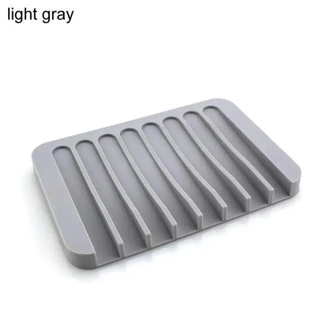 Anti-Skidding Home Improvement Silicone Flexible Bathroom Fixtures Bathroom Hardware Tray Soap Dish for Shower Waterfall Soap Holder Soap Tray Soap Saver Drainer Flexible Silicone For Shower Bathroom Kitchen Counter Top Keep Soap Bars Dry Clean Easy Clean