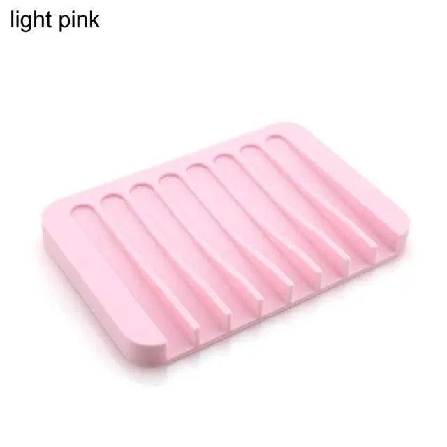 Anti-Skidding Home Improvement Silicone Flexible Bathroom Fixtures Bathroom Hardware Tray Soap Dish for Shower Waterfall Soap Holder Soap Tray Soap Saver Drainer Flexible Silicone For Shower Bathroom Kitchen Counter Top Keep Soap Bars Dry Clean Easy Clean