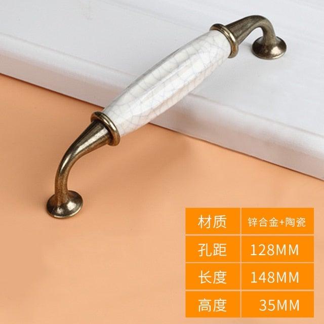 Antique Design Wardrobe Door Knobs Handles Marble Ceramic Cabinet Drawer Knobs European Style Furniture Hardware Vintage Cabinet Drawer Knobs Handles Pull For Cabinet Door Dresser Cupboard Closet Drawer Furniture