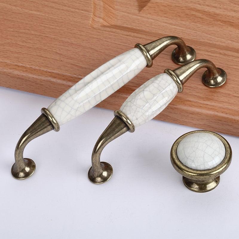 Antique Design Wardrobe Door Knobs Handles Marble Ceramic Cabinet Drawer Knobs European Style Furniture Hardware Vintage Cabinet Drawer Knobs Handles Pull For Cabinet Door Dresser Cupboard Closet Drawer Furniture