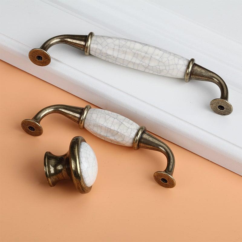 Antique Design Wardrobe Door Knobs Handles Marble Ceramic Cabinet Drawer Knobs European Style Furniture Hardware Vintage Cabinet Drawer Knobs Handles Pull For Cabinet Door Dresser Cupboard Closet Drawer Furniture