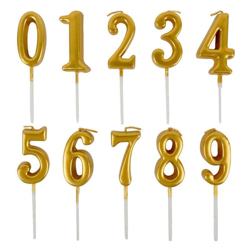 Arabic Number 0-9 Wax Candles Number Candles Cake Numeral Candles Number 0-9 Glitter Cake Topper Decoration For Birthday Wedding Reunion Theme Part Digital Cake Topper Kids Children Party Happy Birthday Ornament Cakes Top Decoration Accessories