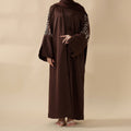 Archive Piece Beaded Rose Embroidery Satin Abaya 2-Piece Set - MP028 (Size M Only)