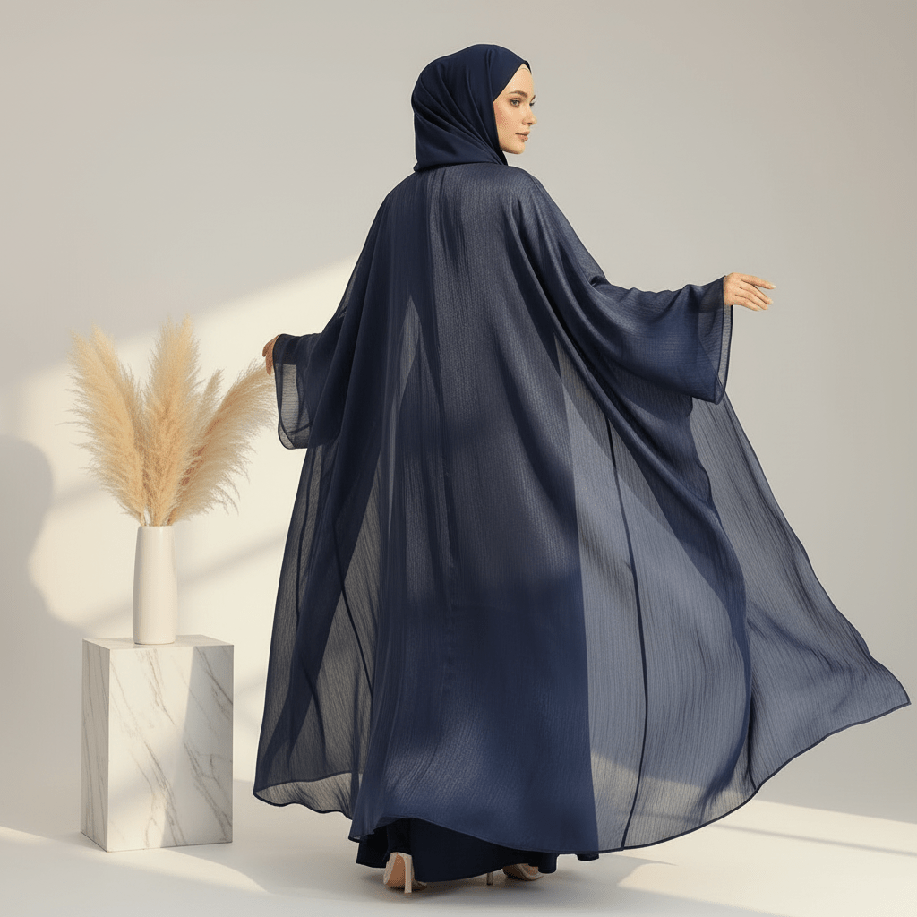 Archive Piece Crinkle Open Abaya & Hijab Set - MP027 (Size L Only)