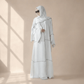 Archive Piece Ice Silk Crepe Splicing Open Abaya 3-Piece Set - MP032 (Size M Only)