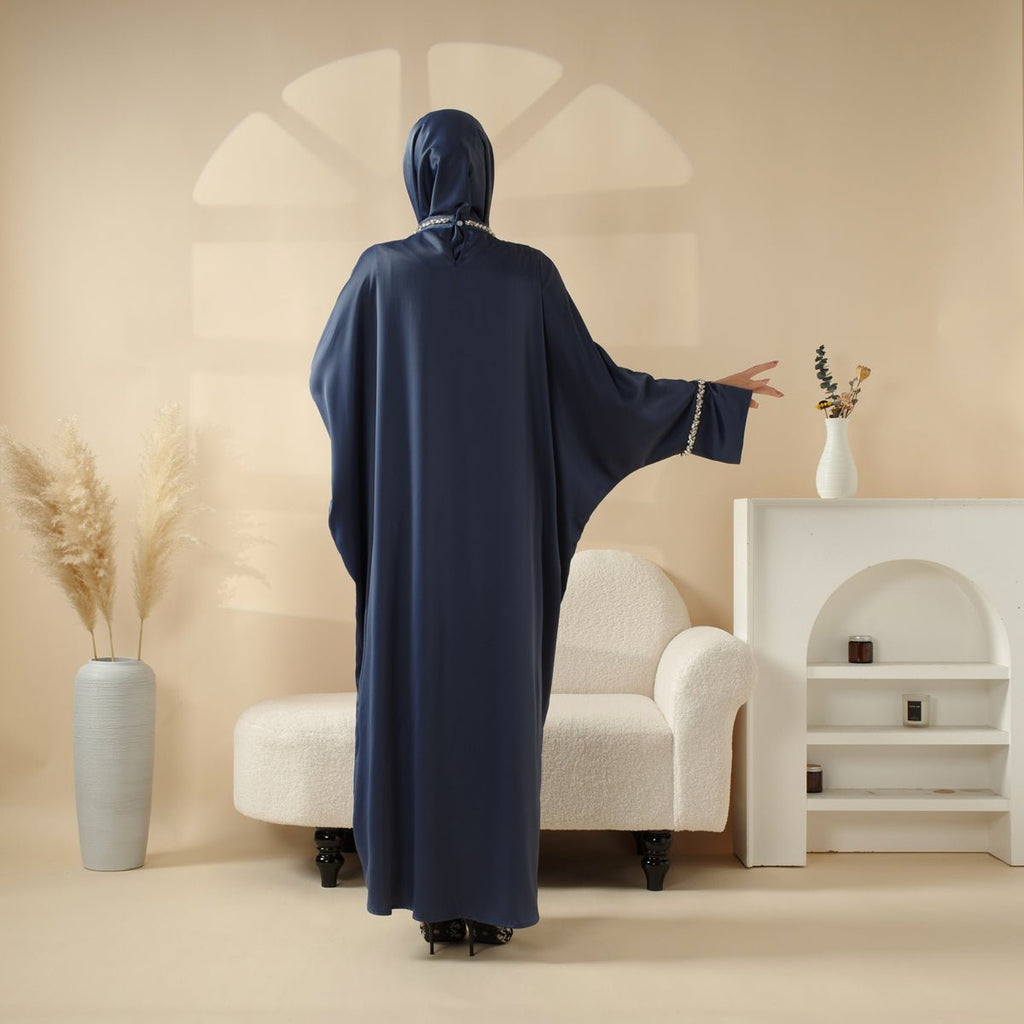 Archive Piece Kaftan Batwing Sleeve Luxury Satin Diamond Abaya 2-Piece Set - MP008 (Size S Only)