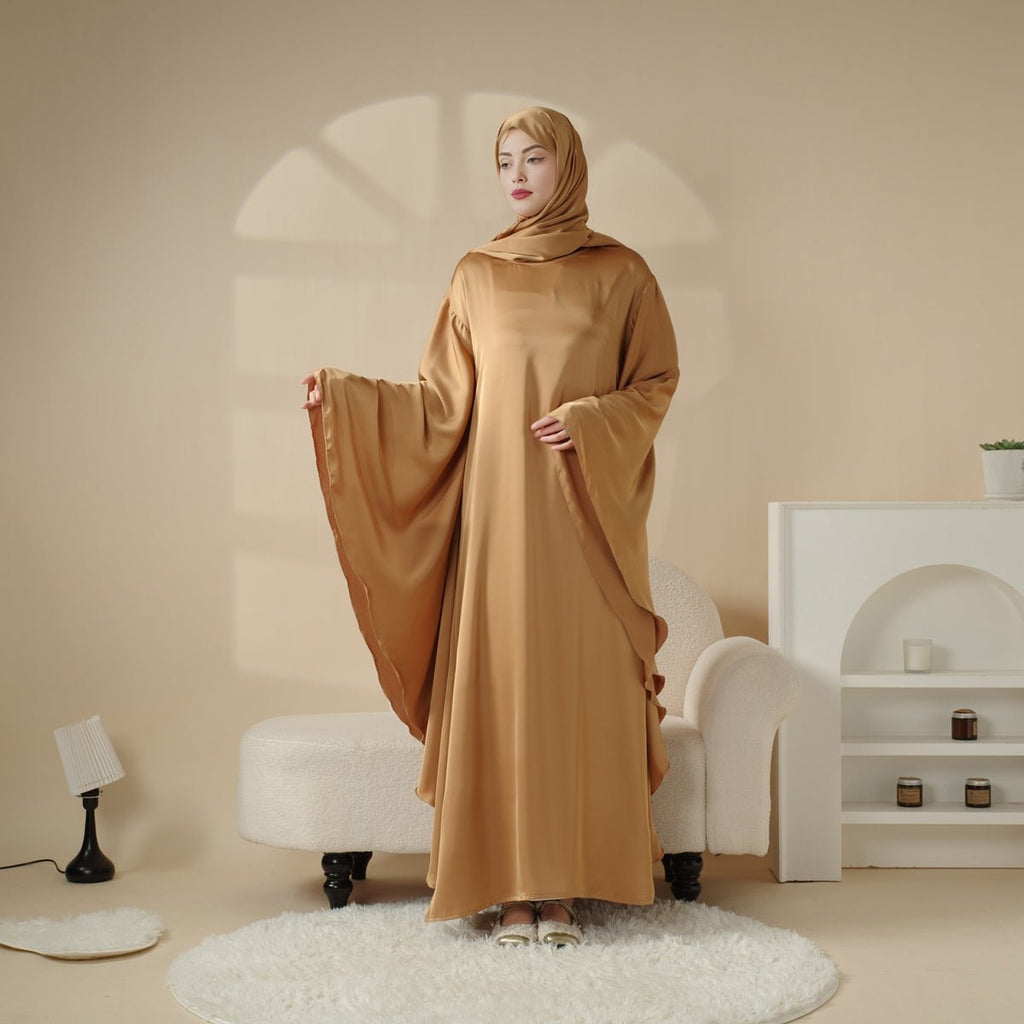 Archive Piece Luxury Satin Floaty Kaftan Abaya With Matching Hijab - MP007 (Size M Only)