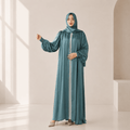 Archive Piece Pleated Shoulder Crinkle Open Abaya - MP047 (Size M Only)