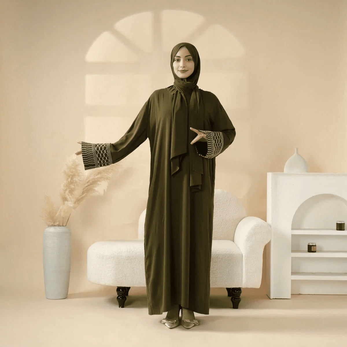 Archive Piece Portable Pocket Headscarf Dress Abaya - MP042 (Size Free Size Only)
