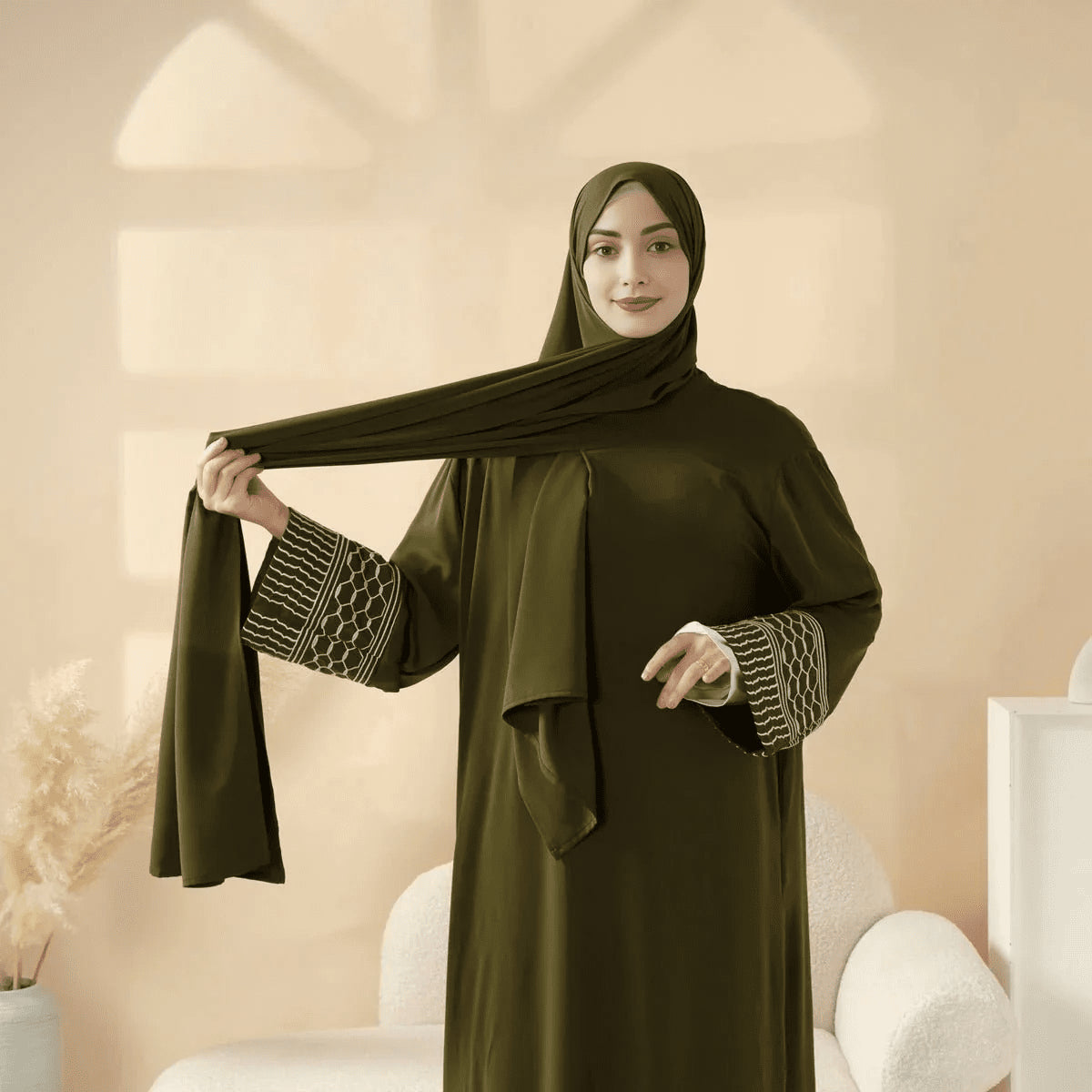 Archive Piece Portable Pocket Headscarf Dress Abaya - MP042 (Size Free Size Only)