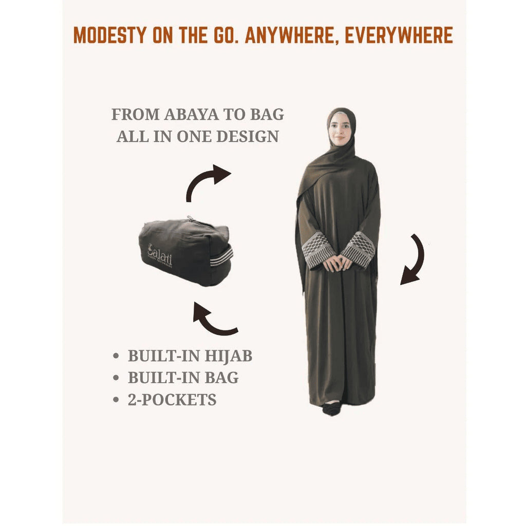 Archive Piece Portable Pocket Headscarf Dress Abaya - MP042 (Size Free Size Only)