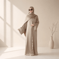 Archive Piece Satin Abaya With Matching Belt Made Of Diamond Tassel - MP003 (Size XXS/XS Only)