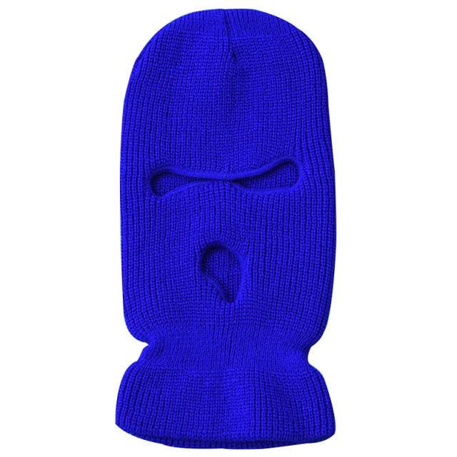 Army Tactical Mask 3 Hole Full Face Mask Ski Mask Winter Cap Balaclava Motorbike Motorcycle Helmet Full Helmet Neck Gaiter, Winter Balaclava Warm Knit Beanie for Outdoor Sports Outdoor Full Face Cover Thermal Ski Mask