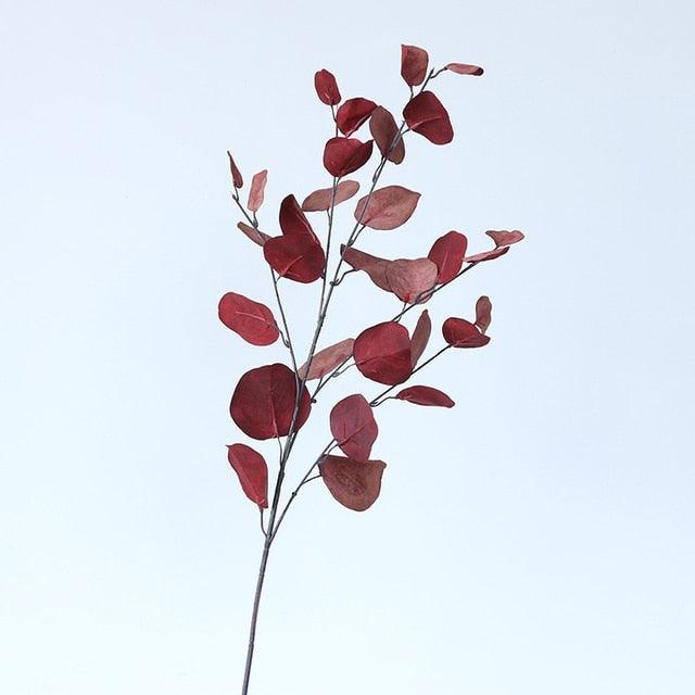 Artificial Eucalyptus Flower Plant Leaf Plastic Rod Long Branch Green Fake Plant Summer Autumn Home Bedroom Wall Decoration