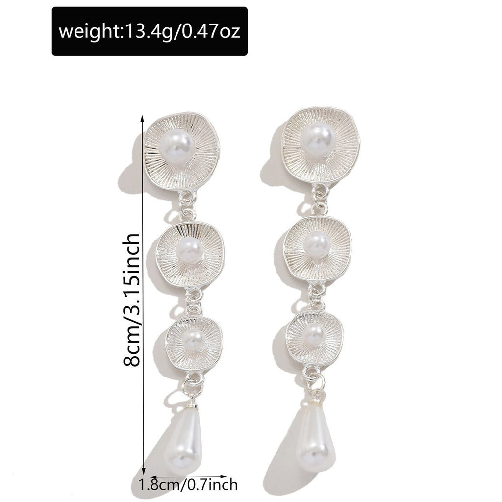Artistic Asymmetric Pearl Drop Earrings (MAC325)