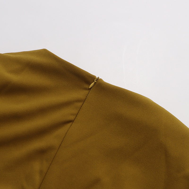Asymmetric Cape Gown with Back Slit(MS216)