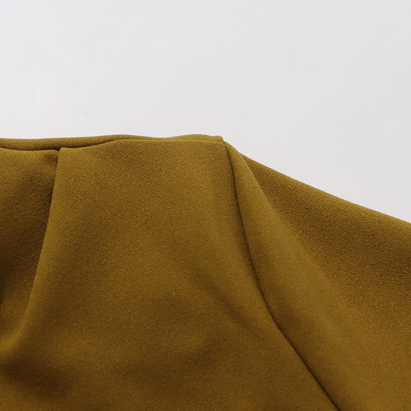 Asymmetric Cape Gown with Back Slit(MS216)