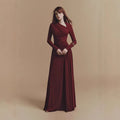 Asymmetric Ruched Gown with Diagonal Draping(MS262)
