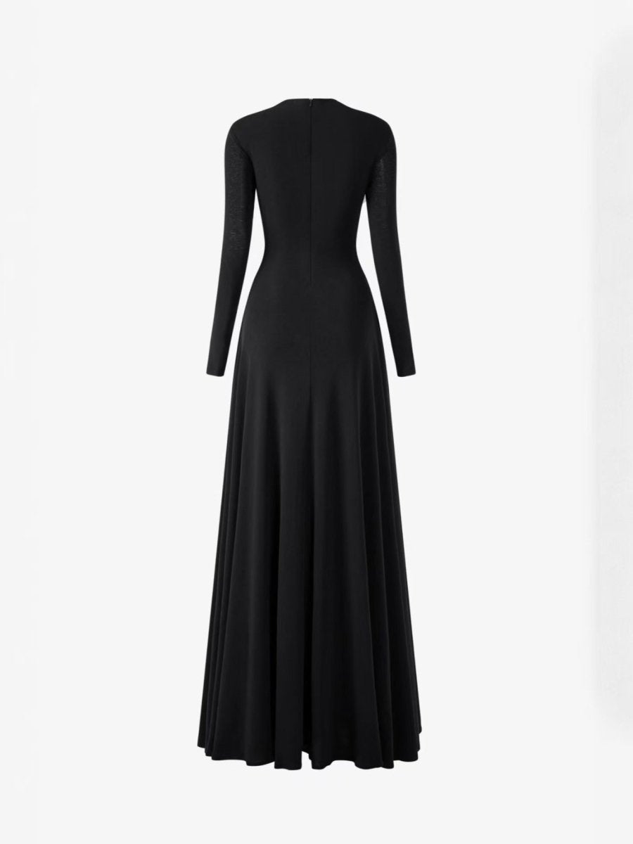 Asymmetric Ruched Gown with Diagonal Draping(MS262)