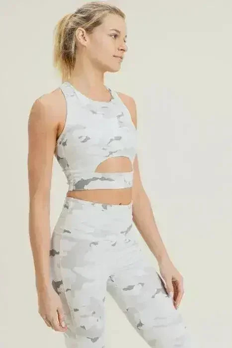Snow Camo Sport Crop Top
