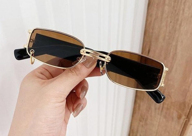 Attractive Sunglasses Square Shape Eyeglasses Metal Black Lenses For Men Women Sun Glasses for Outdoor Travel Driving Sunglasses