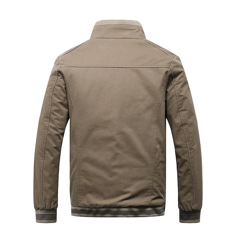 Autumn Men Jackets Cotton Casual Solid Fashion Vintage Weatherproof Soft Jackets For Men Men’s Water Resistant Windbreaker Jacket  Warm Coats Winter Jacket Men Solid Color Jacket With Pockets