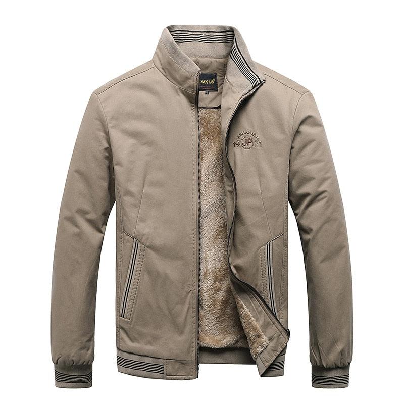Autumn Men Jackets Cotton Casual Solid Fashion Vintage Weatherproof Soft Jackets For Men Men’s Water Resistant Windbreaker Jacket  Warm Coats Winter Jacket Men Solid Color Jacket With Pockets