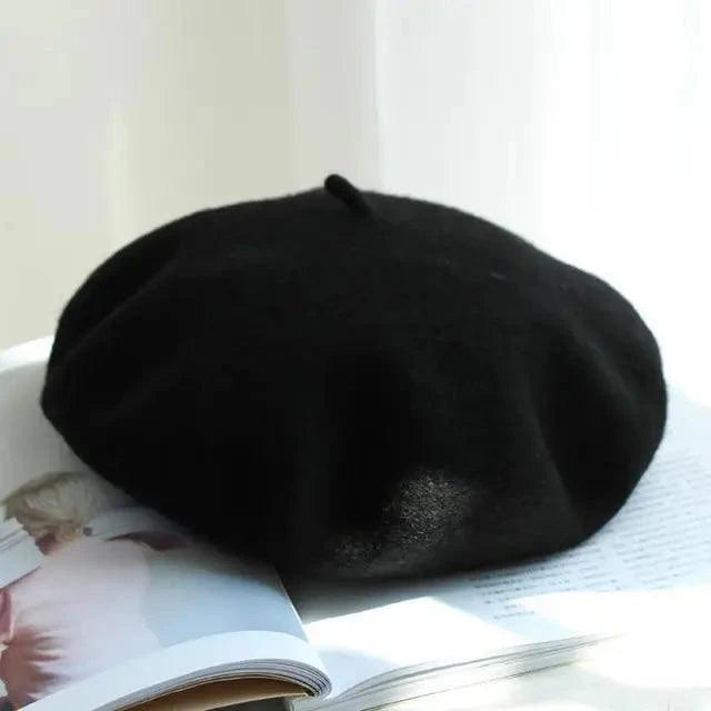 Autumn Winter Hat 100% Pure Wool For Winter  Women Painter Hat Vintage Girls For Casual Wear Female Warm Walking Cap Classic Wool Cool Beret for Men and Women