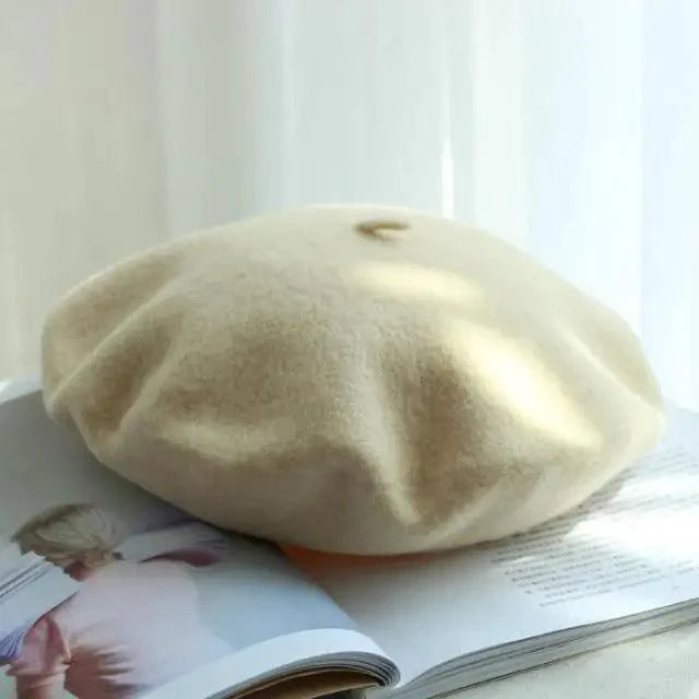 Autumn Winter Hat 100% Pure Wool For Winter  Women Painter Hat Vintage Girls For Casual Wear Female Warm Walking Cap Classic Wool Cool Beret for Men and Women