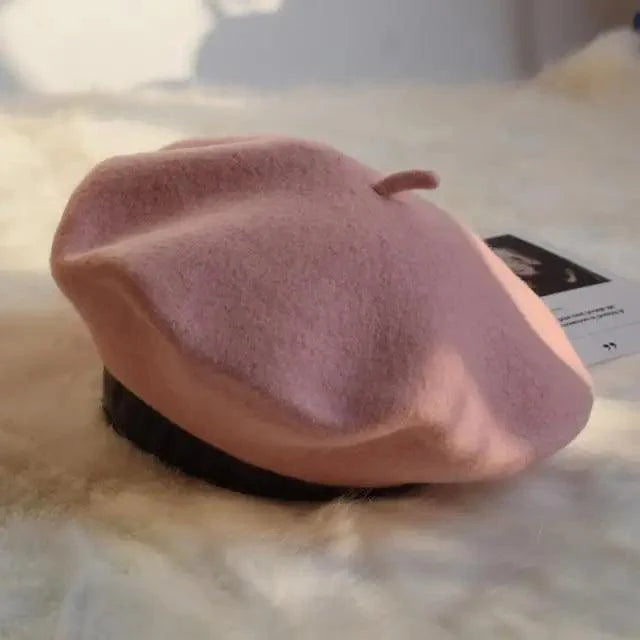 Autumn Winter Hat 100% Pure Wool For Winter  Women Painter Hat Vintage Girls For Casual Wear Female Warm Walking Cap Classic Wool Cool Beret for Men and Women
