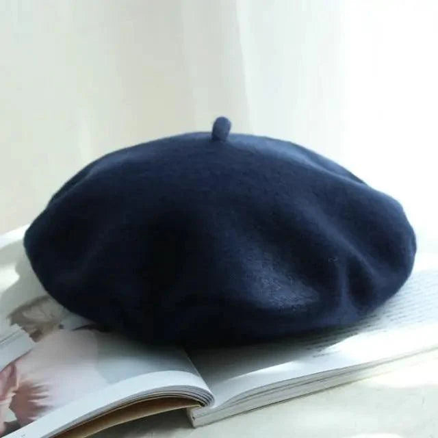 Autumn Winter Hat 100% Pure Wool For Winter  Women Painter Hat Vintage Girls For Casual Wear Female Warm Walking Cap Classic Wool Cool Beret for Men and Women