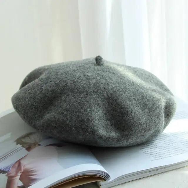 Autumn Winter Hat 100% Pure Wool For Winter  Women Painter Hat Vintage Girls For Casual Wear Female Warm Walking Cap Classic Wool Cool Beret for Men and Women