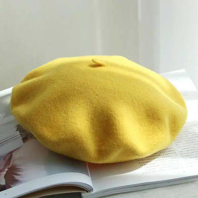 Autumn Winter Hat 100% Pure Wool For Winter  Women Painter Hat Vintage Girls For Casual Wear Female Warm Walking Cap Classic Wool Cool Beret for Men and Women