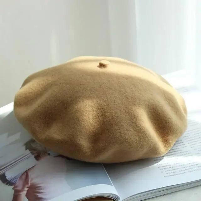 Autumn Winter Hat 100% Pure Wool For Winter  Women Painter Hat Vintage Girls For Casual Wear Female Warm Walking Cap Classic Wool Cool Beret for Men and Women