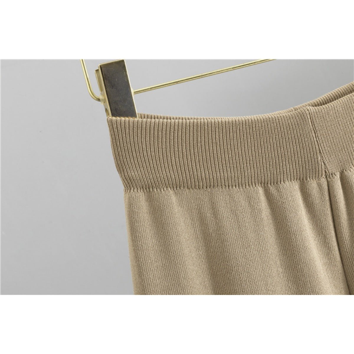 Autumn-Winter Knit V-Neck Gold Button Cardigan Two-Piece Set (MS089)