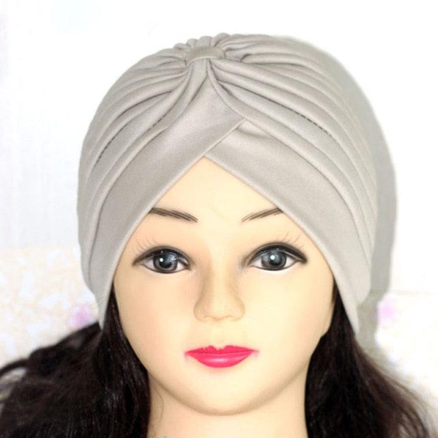 Autumn Winter Warm Headwear Soft Shine Silver Gold Lightweight Knot Twist Turban Headbands Cap Casual Streetwear Hats For Women