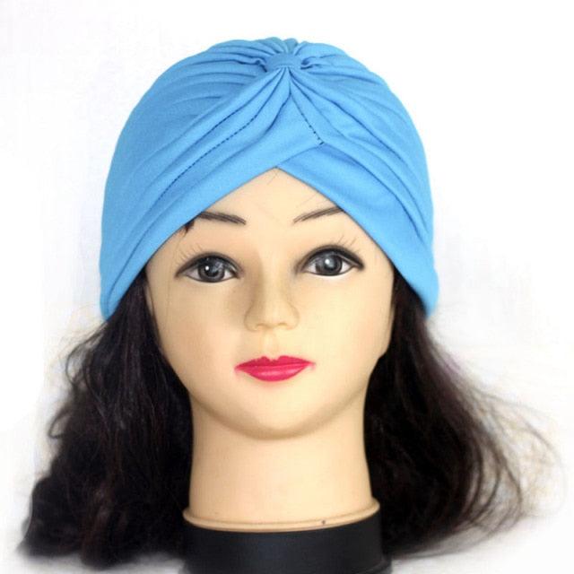 Autumn Winter Warm Headwear Soft Shine Silver Gold Lightweight Knot Twist Turban Headbands Cap Casual Streetwear Hats For Women