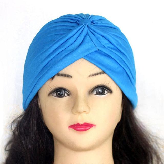 Autumn Winter Warm Headwear Soft Shine Silver Gold Lightweight Knot Twist Turban Headbands Cap Casual Streetwear Hats For Women