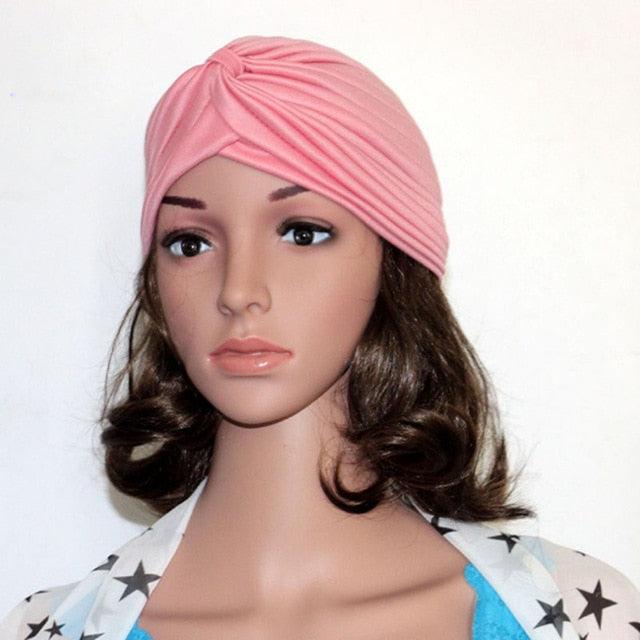 Autumn Winter Warm Headwear Soft Shine Silver Gold Lightweight Knot Twist Turban Headbands Cap Casual Streetwear Hats For Women