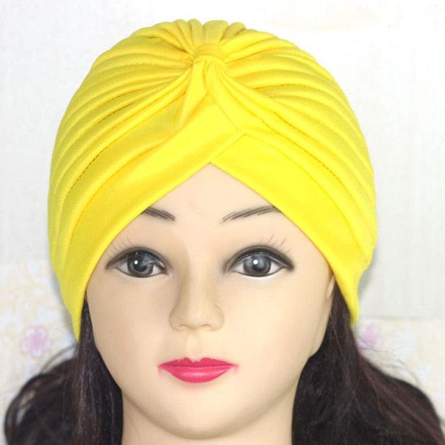 Autumn Winter Warm Headwear Soft Shine Silver Gold Lightweight Knot Twist Turban Headbands Cap Casual Streetwear Hats For Women
