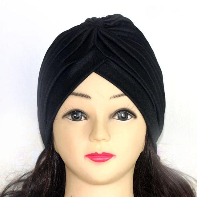 Autumn Winter Warm Headwear Soft Shine Silver Gold Lightweight Knot Twist Turban Headbands Cap Casual Streetwear Hats For Women