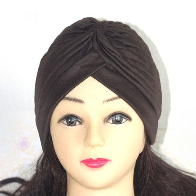 Autumn Winter Warm Headwear Soft Shine Silver Gold Lightweight Knot Twist Turban Headbands Cap Casual Streetwear Hats For Women